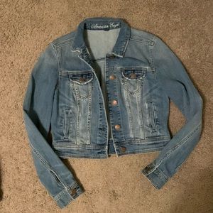 Cropped American eagle denim jacket